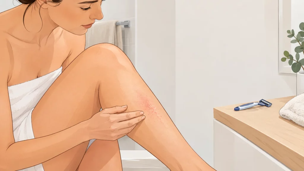 Irritation légère de la peau après le rasage